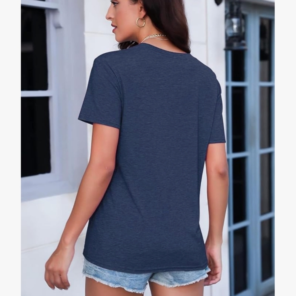 Women's Blue Graphic T-Shirt - Picture 3 of 9
